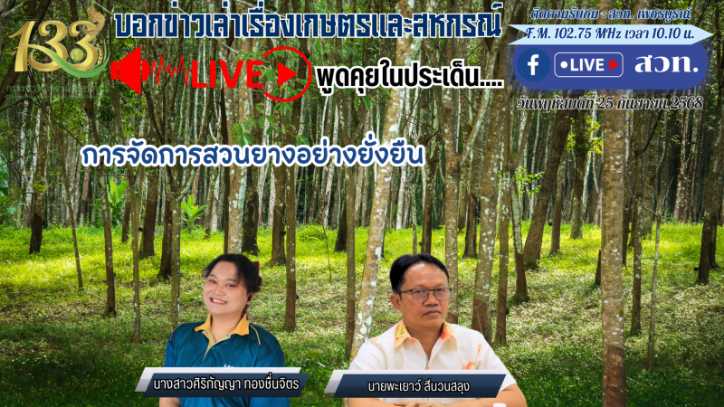 บอกข่าวเล่าเรื่องเกษตรและสหกรณ์ 25 กันยายน 2568