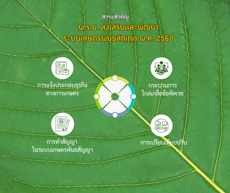 สาระสำคัญ พ.ร.บ. ส่งเสริมและพัฒนาระบบเกษตรพันธสัญญา