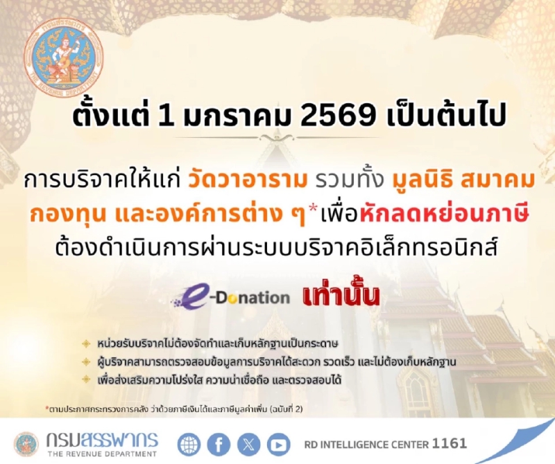 ประชาสัมพันธ์ระบบบริจาคอิเล็กทรอนิกส์ (e-Donation)