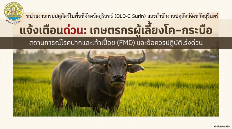 แจ้งเตือนด่วนเกษตรกรผู้เลี้ยงโค-กระบือ