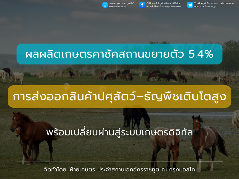 ผลผลิตเกษตรคาซัคสถานขยายตัว