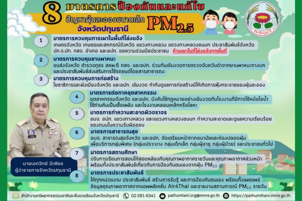 8 มาตรการป้องกันและแก้ไข ปัญหาฝุ่นละอองขนาดเล็ก PM 2.5