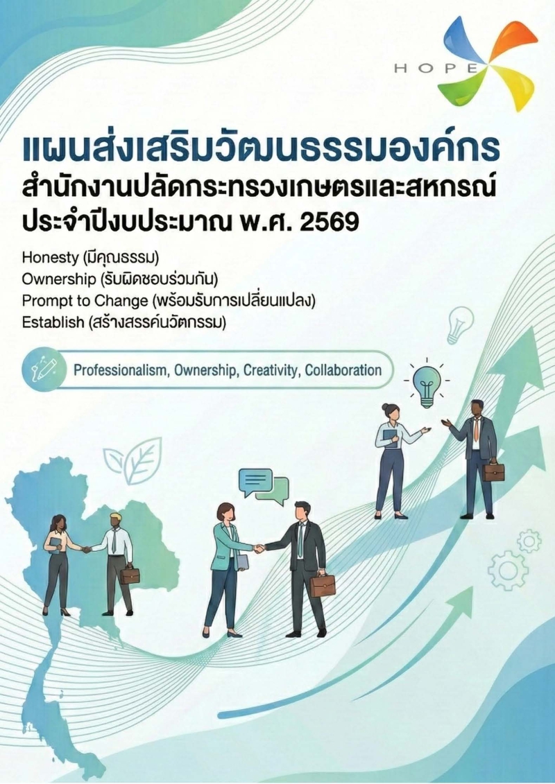 แผนส่งเสริมวัฒนธรรมองค์กรของสำนักงานปลัดกระทรวงเกษตรและสหกรณ์