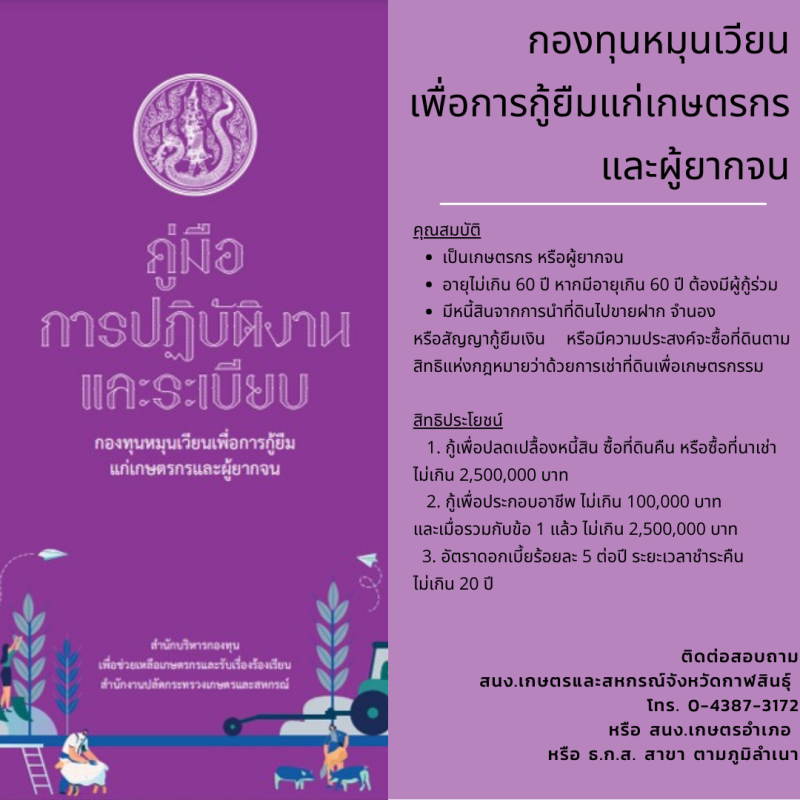 กองทุนหมุนเวียน เพื่อการเกษตร และผู้ยากจน