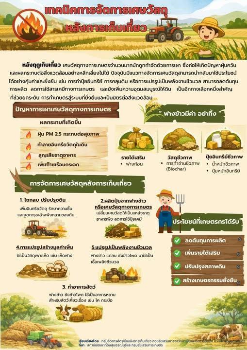 เทคนิคการจัดการเศษวัสดุหลังการเก็บเกี่ยว