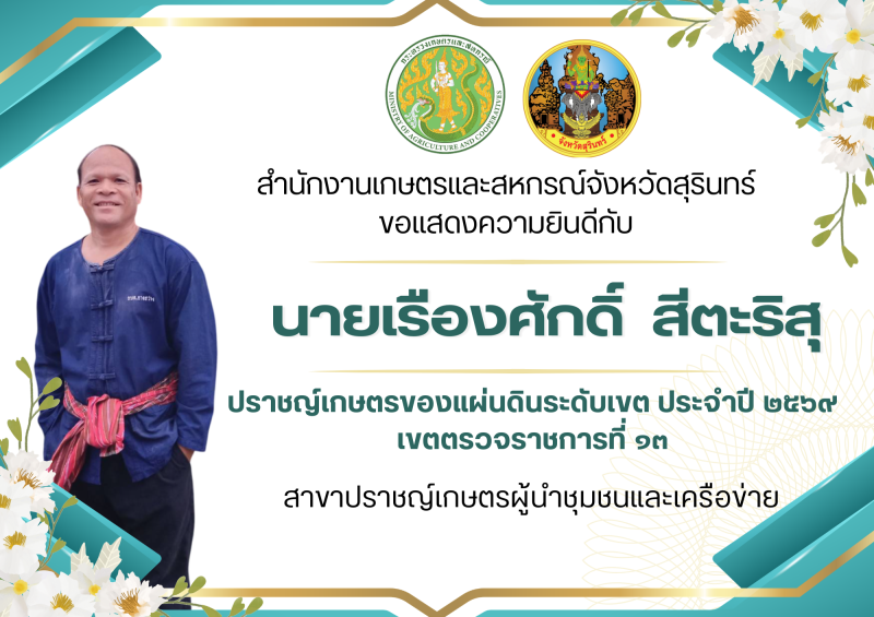 ปราชญ์เกษตรของแผ่นดินระดับเขต ประจำปี 2569