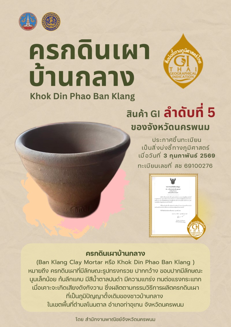 ประกาศการขึ้นทะเบียนสิ่งบ่งชี้ทางภูมิศาสตร์