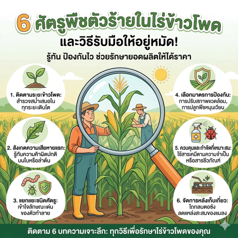 6 ศัตรูพชตัวร้ายในไร่ข้าวโพด