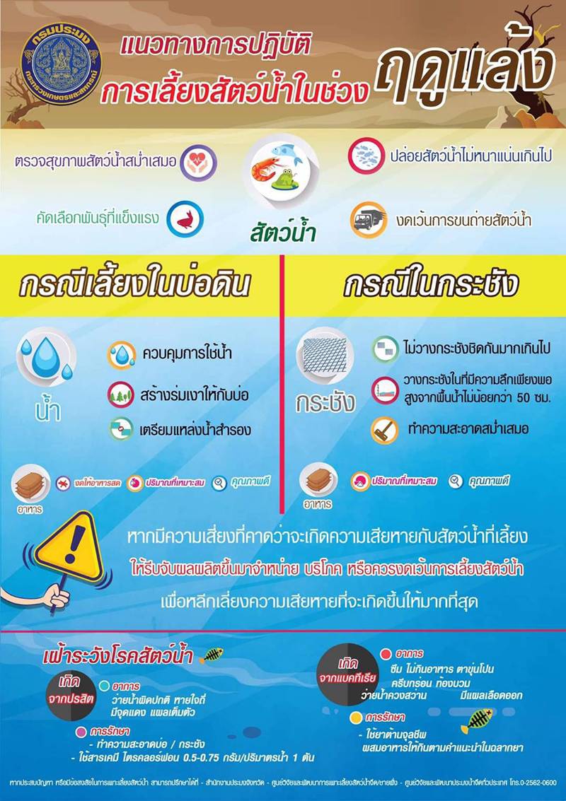 แนวทางการปฏิบัติการเลี้ยงสัตว์น้ำในช่วงฤดูแล้ง