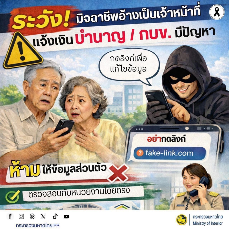 MOIเตือนภัยไซเบอร์#รู้เท่าทันอาชญากรรมออนไลน์