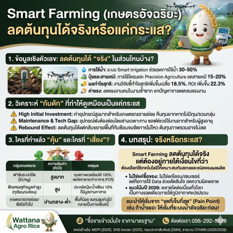 Smart Farming (เกษตรอัจฉริยะ) ลดต้นทุนได้จริงหรือแค่กระแส
