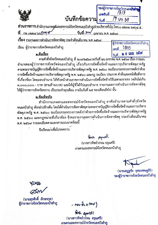 รายงานผลการดำเนินการจัดหาพัสดุ