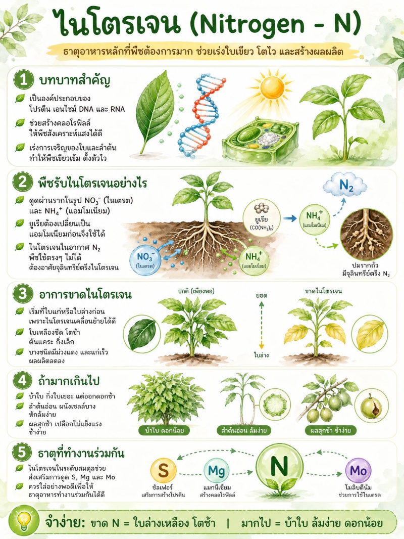 ธาตุอาหารหลัก ที่จำเป็นต่อพืช