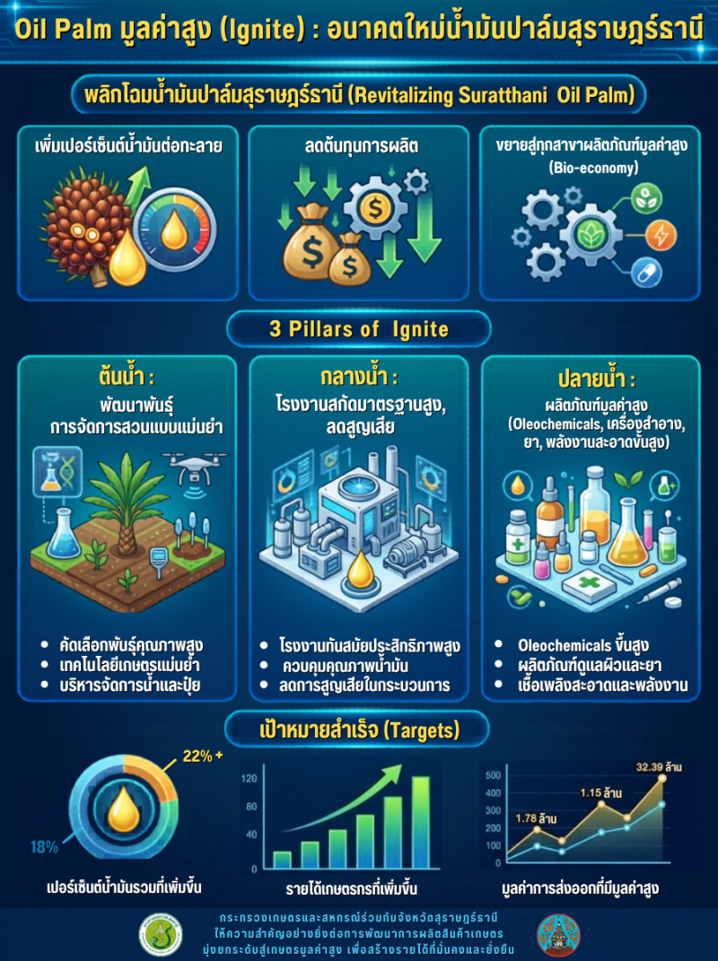 Oil Palm มูลค่าสูง (Ignite) อนาคตใหม่ปาล์มน้ำมันสุราษฎร์ธานี