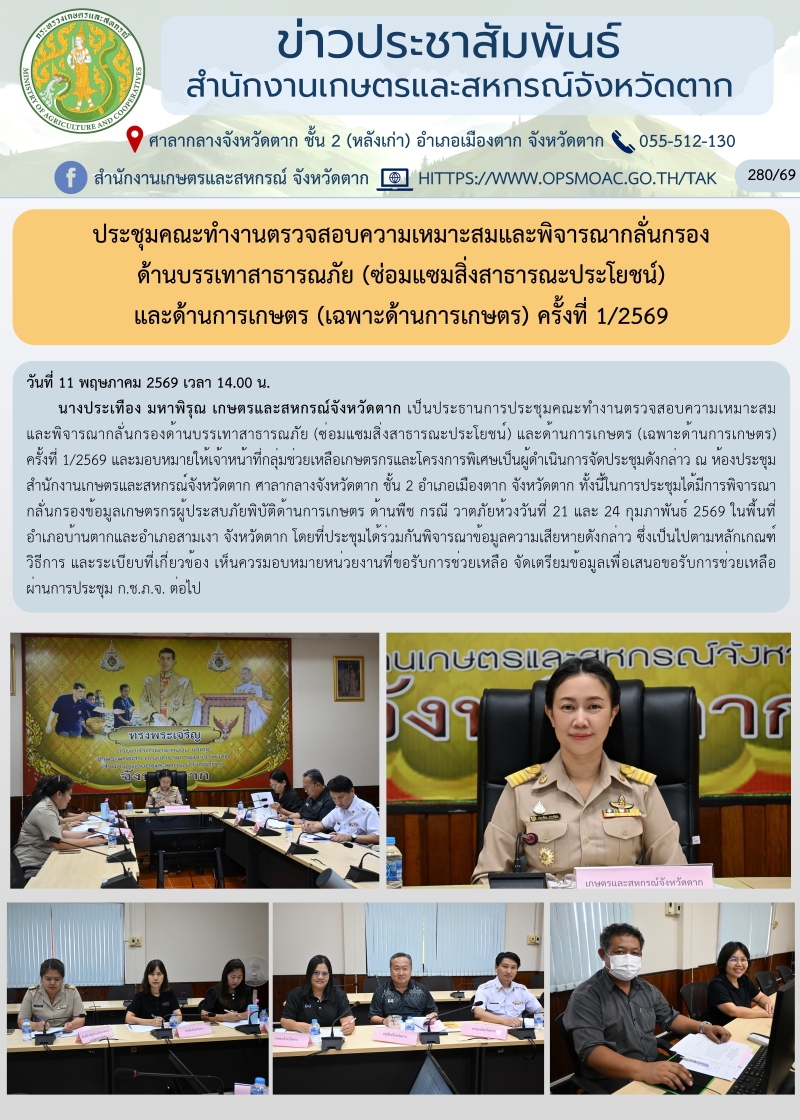 ประชุมคณะทำงานตรวจสอบความเหมาะสมและพิจารณากลั่นกรอง