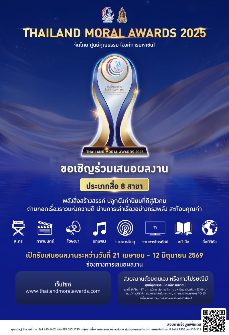 ThailandMoralAward2025ขอเชิญร่วมเสนอผลงาน