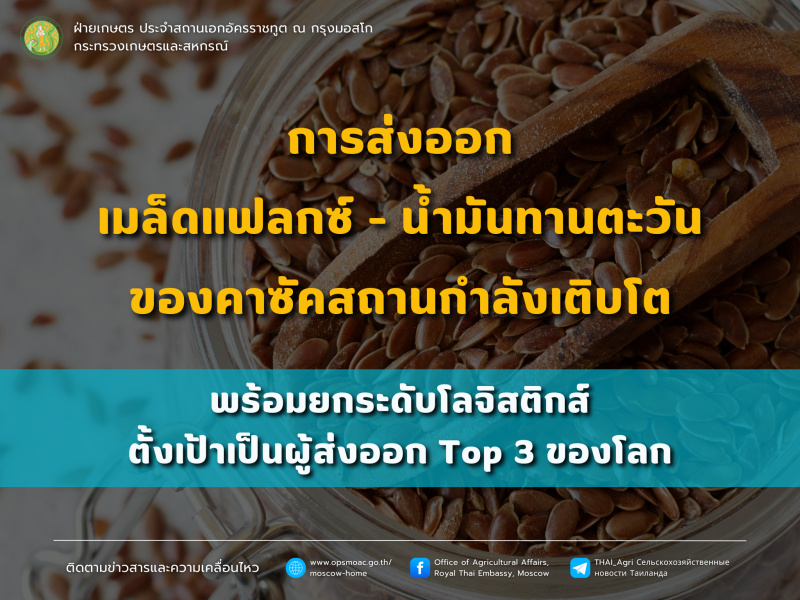 การผลิต-ส่งออกผลิตภัณฑ์พืชน้ำมันและไขมันคาซัคสถานเติบโต