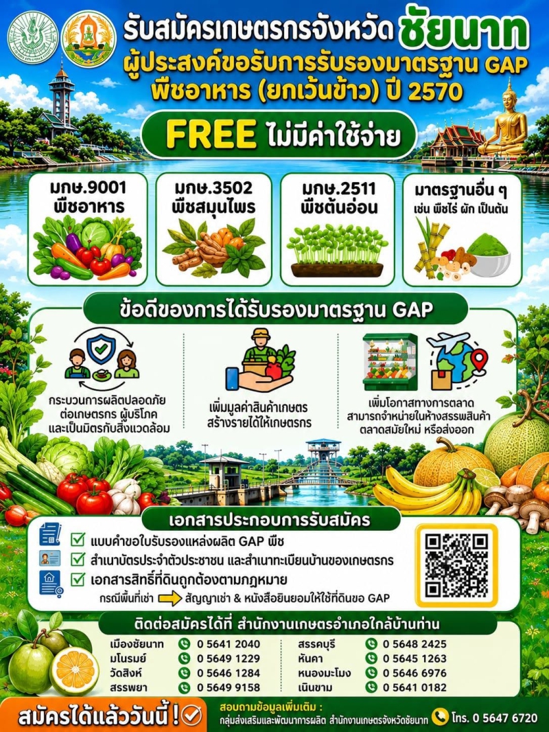 รับสมัครเกษตรกรขอรับการรับรองมาตรฐาน​GAP​