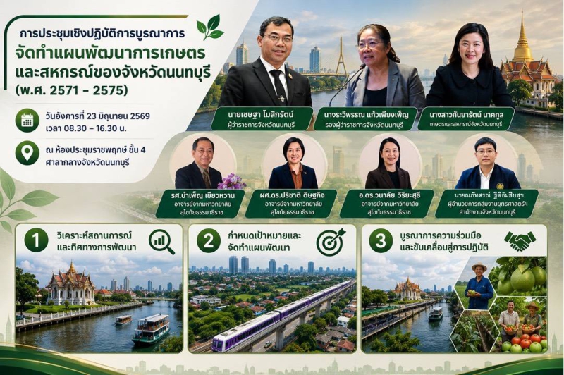 การจัดทำแผนพัฒนาการเกษตรและสหกรณ์ของจังหวัดนนทบุรี