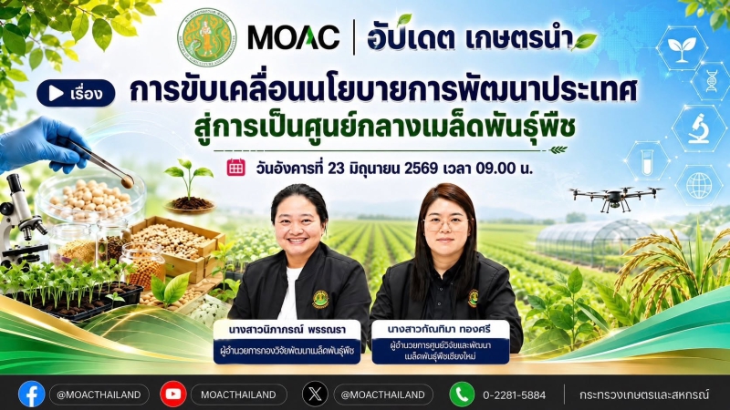 รับชมรายการ “อัปเดตเกษตรนำ” ประจำวันที่ 23 มิถุนายน 2569