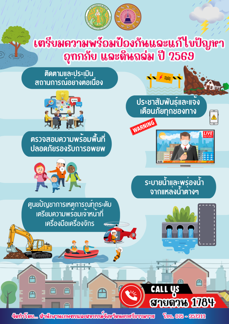 ประชาสัมพันธ์การป้องกันและแก้ไขปัญหาอุทกภัย