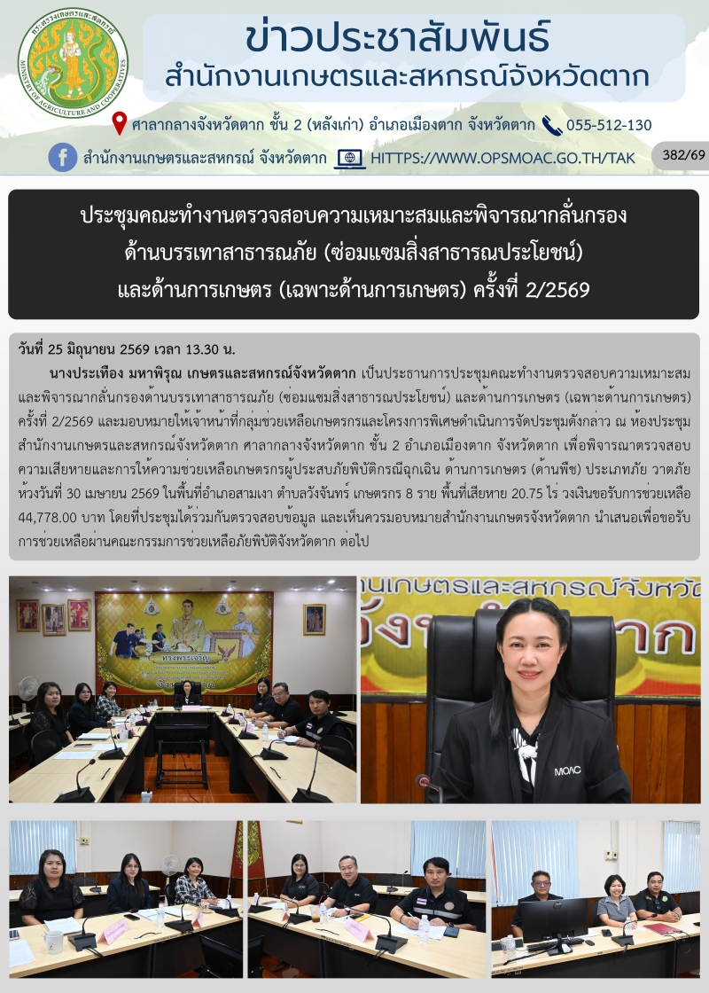 ประชุมคณะทำงานตรวจสอบความเหมาะสมและพิจารณากลั่นกรอง