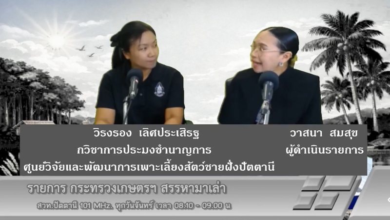 วันจันทร์ที่6กรกฎาคม2569สำนักงานเกษตรและสหกรณ์จังหวัดปัตตานี