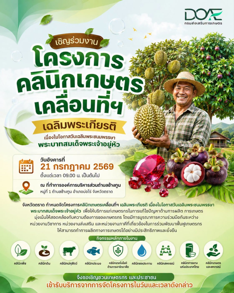 ขอเชิญชวนพี่น้องเกษตรกรและประชาชนเข้าร่วมงาน