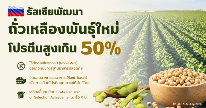 รัสเซียพัฒนาถั่วเหลืองพันธุ์ใหม่