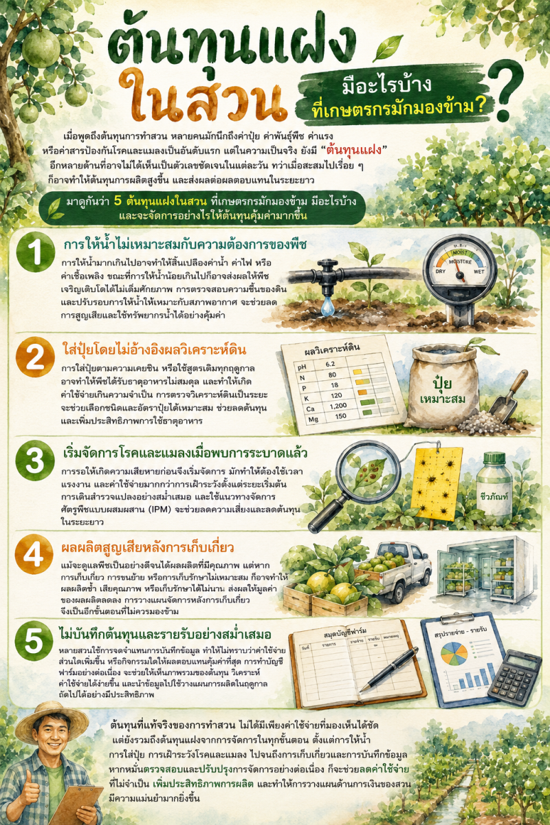 ต้นทุนแฝงในสวน มีอะไรบ้างที่เกษตรกรมักมองข้าม?