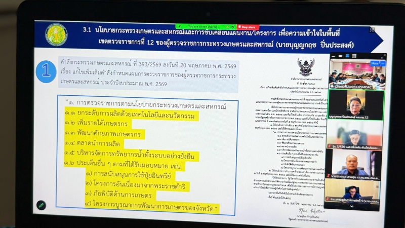 กษ.ร้อยเอ็ดร่วมประชุมตรวจติดตามผลการดำเนินงานตามแผนการตรวจราชการ