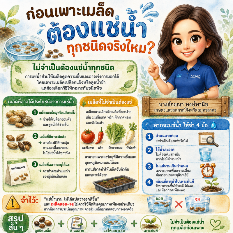 ก่อนเพาะเมล็ด ต้องแช่น้ำทุกชนิดจริงไหม?