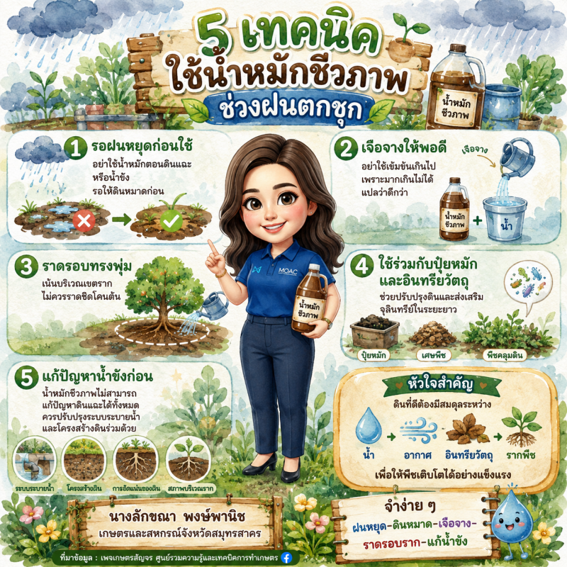 สรุปง่าย ๆ: 5 เทคนิคใช้น้ำหมักชีวภาพช่วงฝนตกชุก