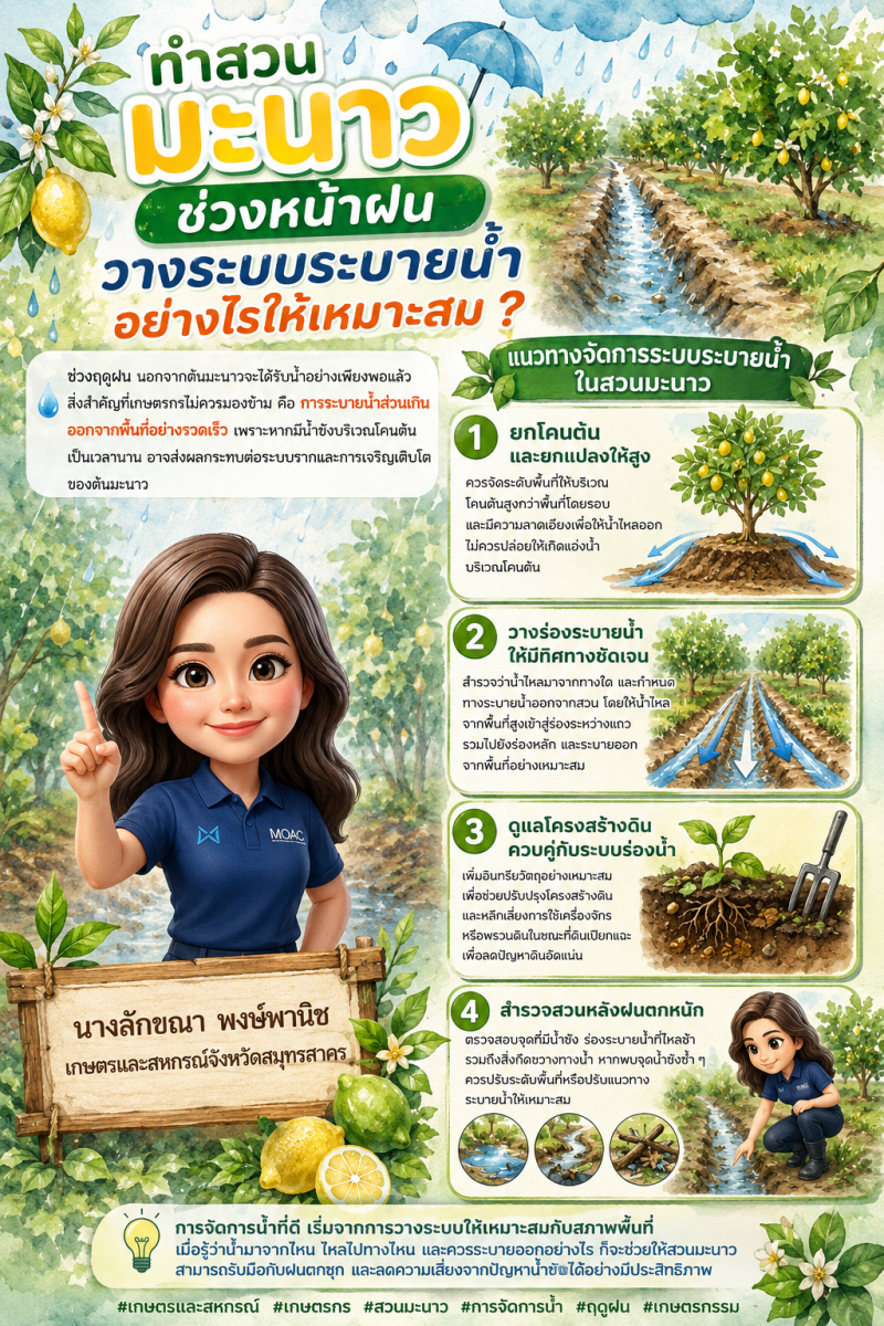 ทำสวนมะนาวช่วงหน้าฝน