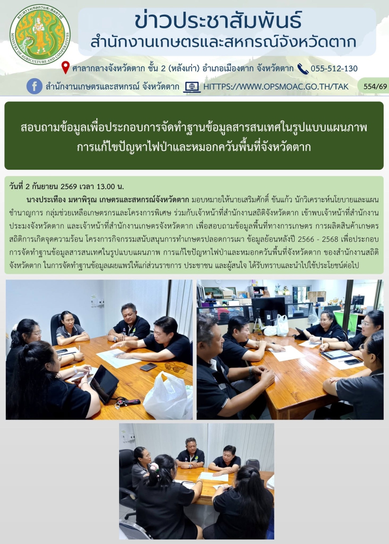 สอบถามข้อมูลเพื่อประกอบการจัดทำฐานข้อมูลสารสนเทศในรูปแบบแผนภาพ
