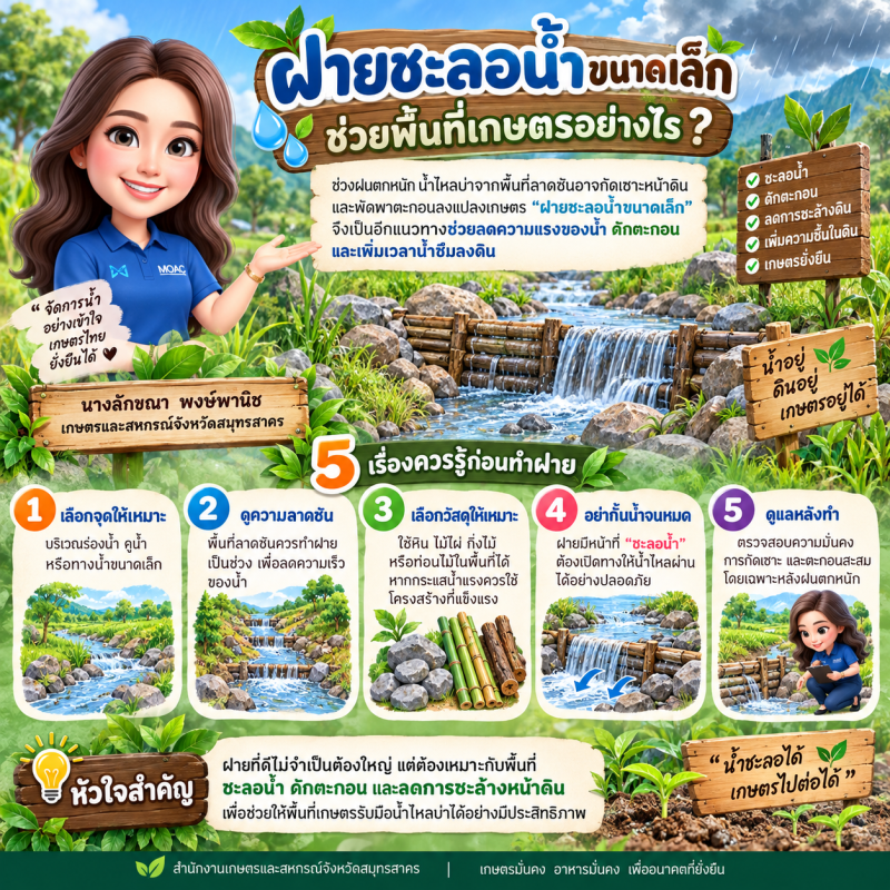 ฝายชะลอน้ำขนาดเล็ก ช่วยพื้นที่เกษตรอย่างไร ?