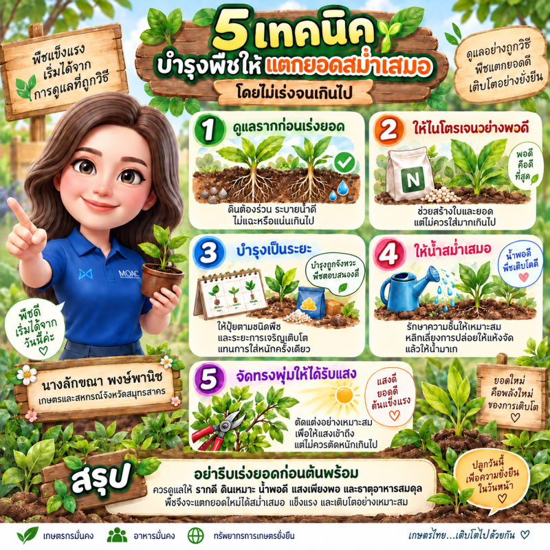5 เทคนิคบำรุงพืชให้แตกยอดสม่ำเสมอ