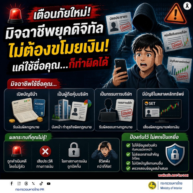 เตือนภัยใหม่!มิจฉาชีพยุคดิจิทัล