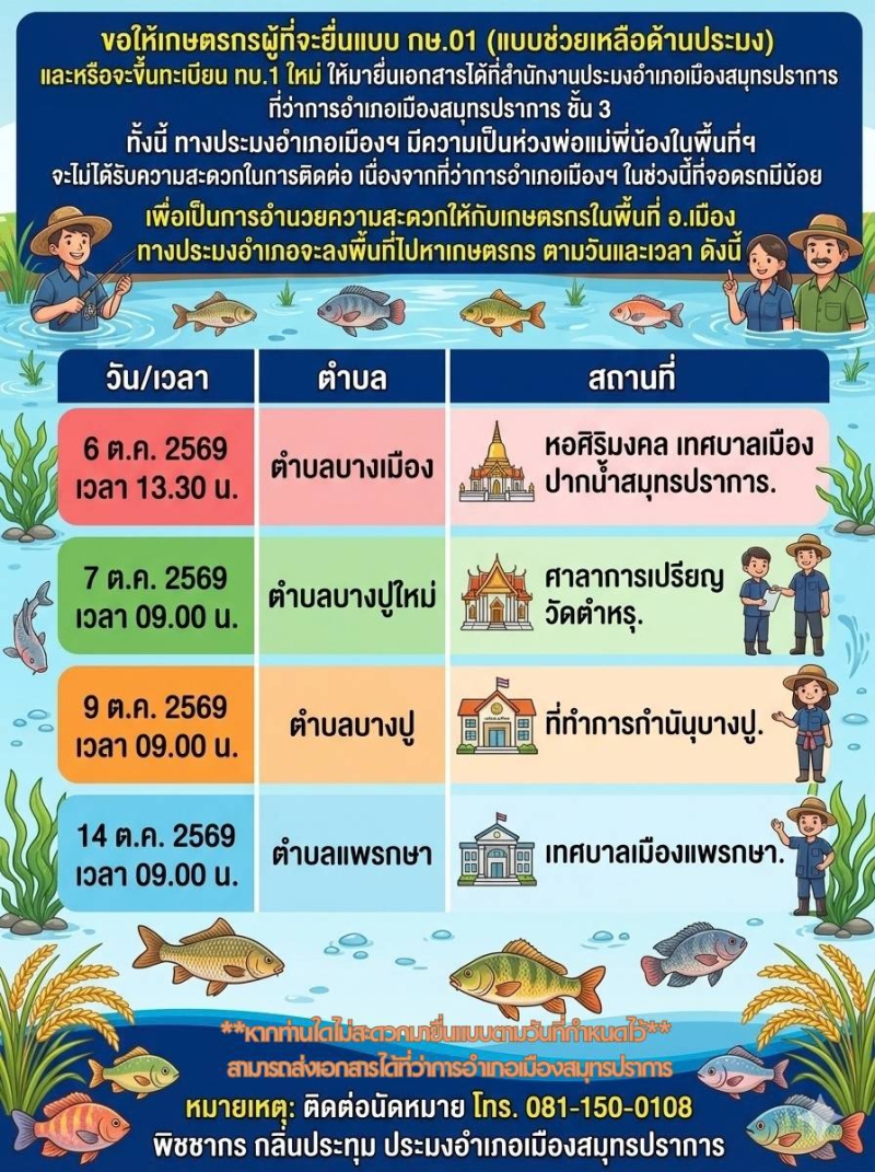 ประชาสัมพันธ์ถึงเกษตรกรผู้เพาะเลี้ยงสัตว์น้ำ