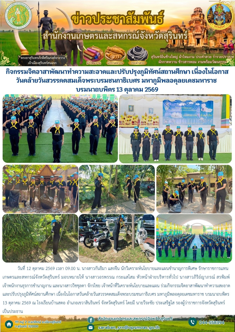 กิจกรรมจิตอาสาพัฒนาทำความสะอาดและปรับปรุงภูมิทัศน์สถานศึกษา