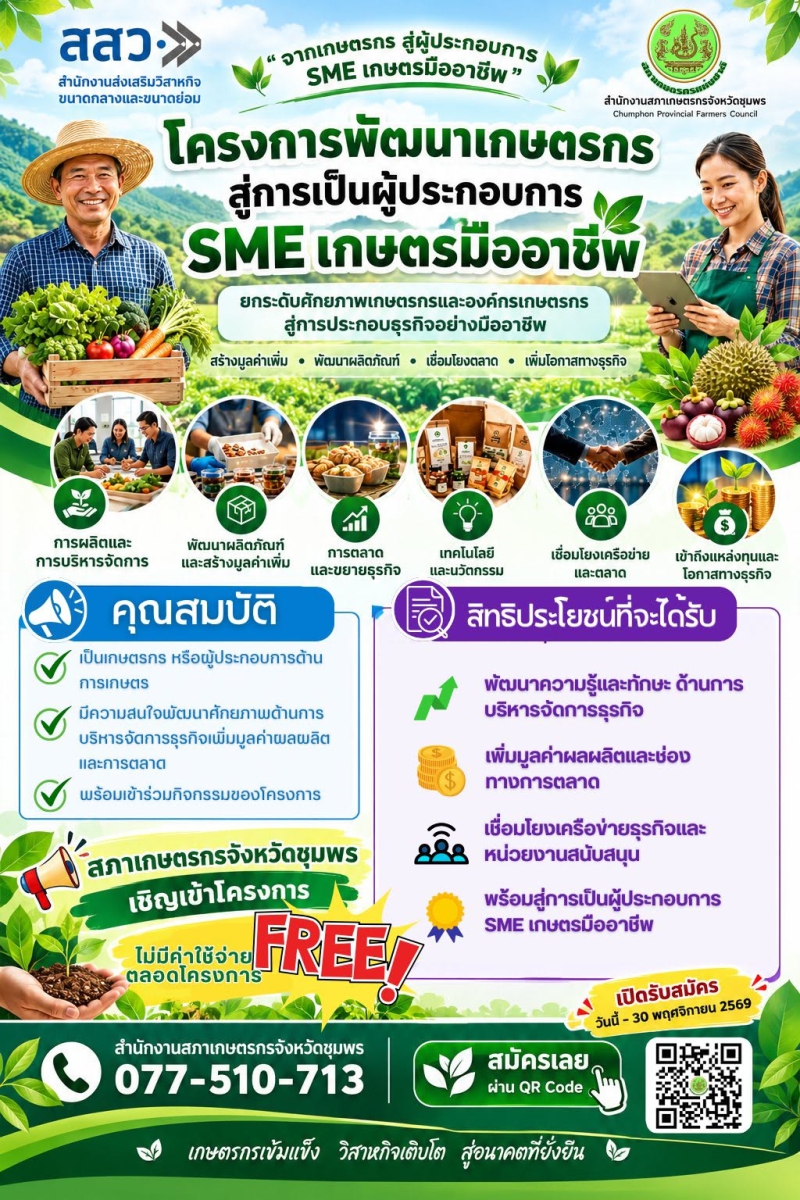 ประชาสัมพันธ์โครงการพัฒนาเกษตรกร