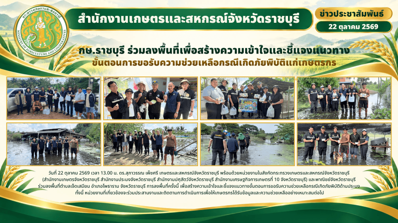 กษ.ราชบุรีร่วมลงพื้นที่เพื่อสร้างความเข้าใจและชี้แจงแนวทาง