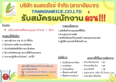 บริษัทธนสรรไรซ์จำกัด(สาขาชัยนาท)รับสมัครพนักงาน