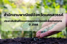 โครงการลดราคาปุ๋ยเคมีเพื่อเกษตรกร ปี 2568