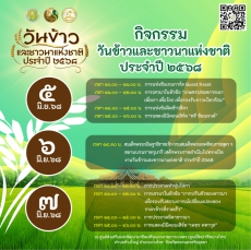 กิจกรรมวันข้าวและชาวนาแห่งชาติ ประจำปี 2568