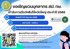 ขอเชิญชวนบุคลากรสป.กษ.เข้ารับการฉีดวัคซีนไข้หวัดใหญ่