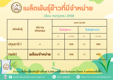 ประชาสัมพันธ์ข่าวสารเมล็ดพันธุ์ข้าวสุราษฏร์ธานี