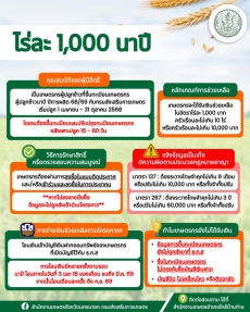 ไร่ละ 1,000 นาปี ขึ้นทะเบียนแล้ว ทำไมยังไม่ได้เงิน