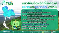 กรมอุตุนิยมวิทยาเผยแนวโน้มจังหวัดที่มีโอกาสได้สัมผัสอากาศหนาวและหนาวจัด