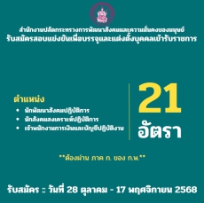 สำนักงานปลัดกระทรวงการพัฒนาสังคมฯเปิดรับสมัครสอบแข่งขันเพื่อบรรจุและแต่งตั้งบุคคลเข้ารับราชการ